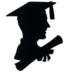 Boy Graduate Silhouette, 12 inches