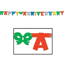 Multi-Color Foil Happy Anniversary Streamer