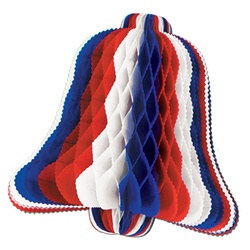Red, White, and Blue Art-Tissue Bell, 10 inches
