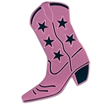 Foil Cowboy Boot Silhouette - Pink