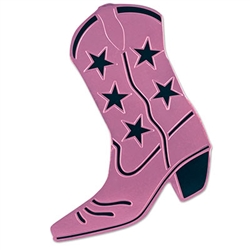 Foil Cowboy Boot Silhouette - Pink