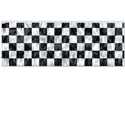 Metallic Black and White Checker Banner