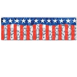 Flame Retardant Metallic Stars and Stripes Banner