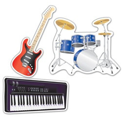 Musical Instrument Cutouts (3/pkg)