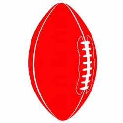 Red Football Cutout, 18 in