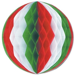 Red, White, and Green Art-Tissue Ball, 14 in