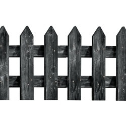 Black Picket Fence Cutouts (3/pkg)