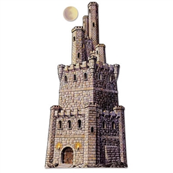 This Jointed Large Castle Tower decoration is printed on both sides so you can use it in a window or turn it into a hanging decoration. There is a lot of detail in this castle and you can see the individual bricks and torches on the front of the main gate