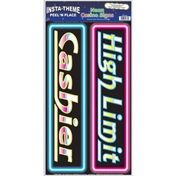 Neon Casino Signs Peel N Place (2/sheet)