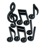Black Plastic Musical Notes (7/package)