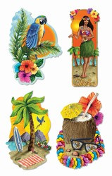 Luau Party Cutouts (4/Pkg)