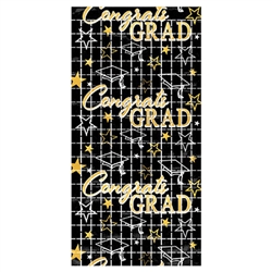 Congrats Grad Metallic Square Curtain