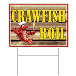 Plastic Crawfish Boil Yard Sign