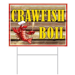 Plastic Crawfish Boil Yard Sign