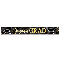 Metallic Congrats Grad Banner