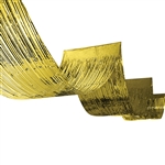 1-Ply Metallic Fringe Ceiling Curtain - Gold