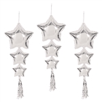 Star Balloons w/Tassels - Silver