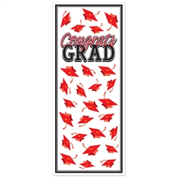 Congrats Grad Door Cover - Red