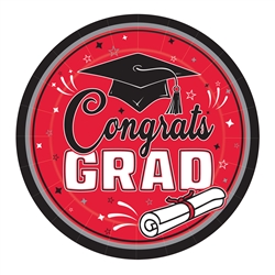 Congrats Grad Plates - Red