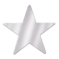 Silver Metallic Star Cutouts (12/Pkg)