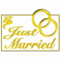 Glittered Just Married Sign