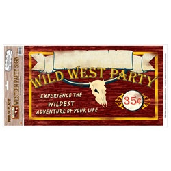 Western Party Sign Peel N Place (1/sheet)