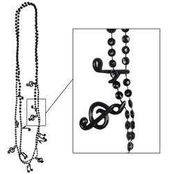 Black Musical Notes Beads (6/pkg)