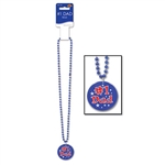 Blue Bead with Number 1 Dad Medallion (1 piece)