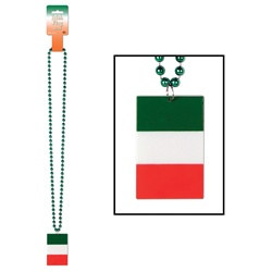 Beads with Printed Irish Flag Medallion