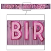 Metallic Pink Happy Birthday Banner