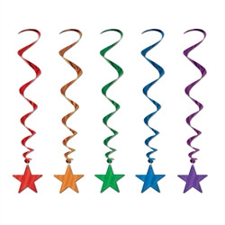 Assorted Color Metallic Star Whirls (5/pkg)
