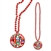 Red Beads with International Flag Medallion (1/pkg)