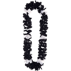 Black and White Silk N Petals Elegance Leis (1/pkg)