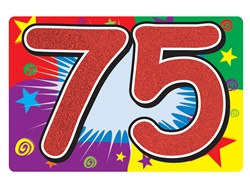 Glittered "75" Sign