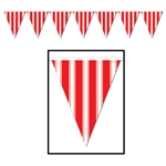 Red and White Striped Pennant Banner