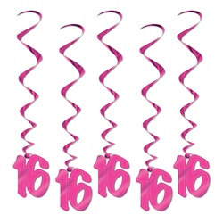 16th Pink Whirls (5/pkg)