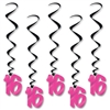 Black And Cerise 16 Whirls (5/Pkg)