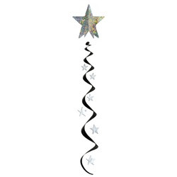 Black and Silver Jumbo Star Whirl (1/pkg)