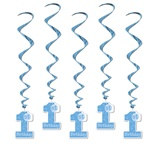 Blue 1st Birthday Whirls (5/pkg)