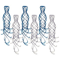 Blue and Silver Shimmering Whirls (6/pkg)