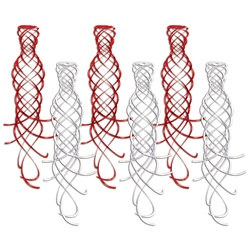 Red and White Shimmering Whirls (6/pkg)