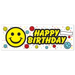 Birthday Smile Face Sign Banner
