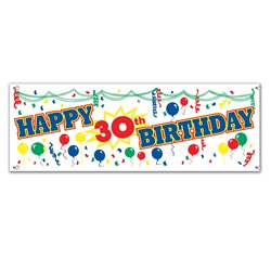 Happy 30th Birthday Sign Banner
