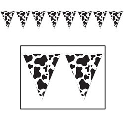 Cow Print Pennant Banner