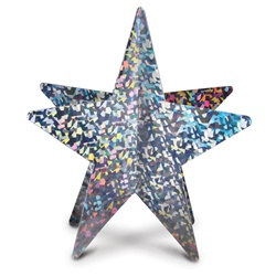 Silver 3-D Prismatic Star Centerpiece