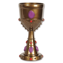 You can make a royal toast at your upcoming renaissance or medieval theme party with this Plastic Jeweled Goblet. It is made of a thick molded gold plastic material and even includes assorted color gems. Comes one awesome goblet per package.
