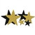 Black and Gold Glittered Star Cutouts (6 Stars Per Package)