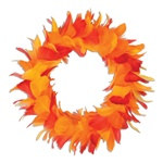 Golden Yellow, Orange and Red Feather Wreath (12 inch)