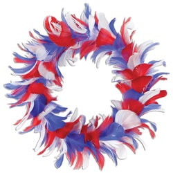 Red, White and Blue Feather Wreath (12 inch)