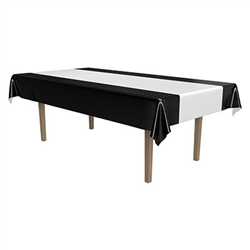 Black and Silver Plastic Tablecover